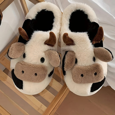 COW FLUFFY SLIPPERS