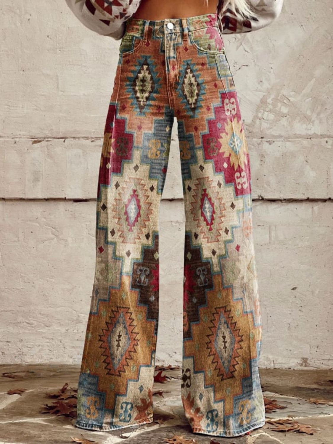 SARAH VINTAGE BOHO WIDE-LEG PANTS