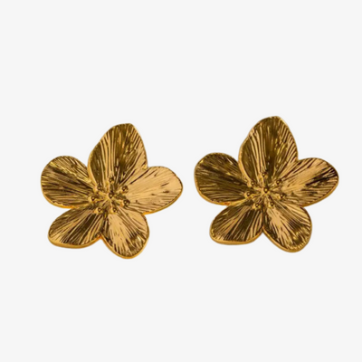 BOUCLES D'OREILLES PAPILLON PLAQUÉES OR 18 CARATS 