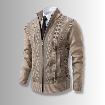 ALBERTO KNIT ZIPPER CARDIGAN