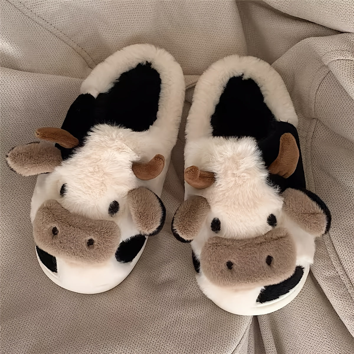 COW FLUFFY SLIPPERS