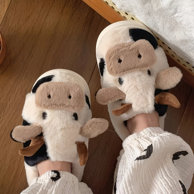 COW FLUFFY SLIPPERS