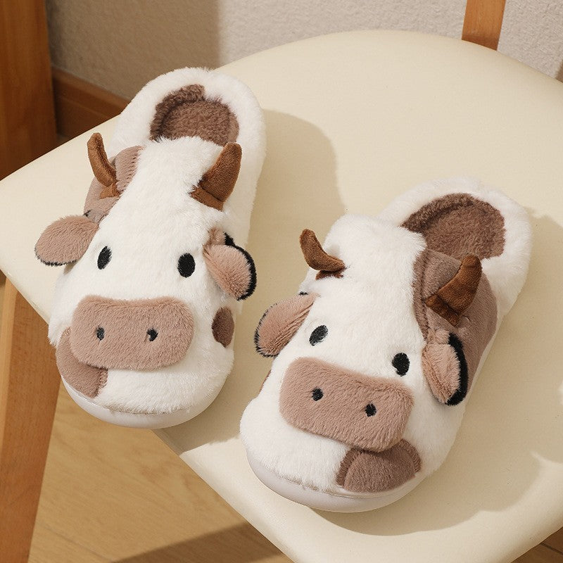 COW FLUFFY SLIPPERS