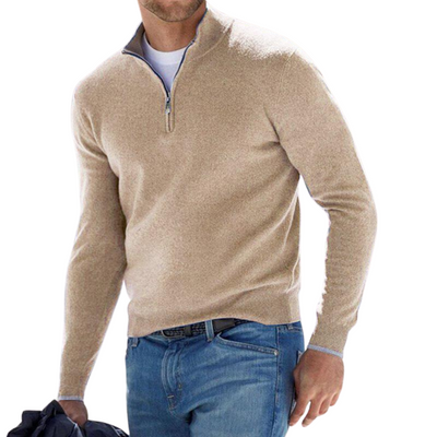 SANDER V-NECK ZIPPERED SWEATER