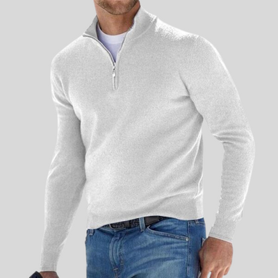 SANDER V-NECK ZIPPERED SWEATER