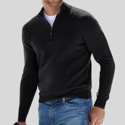 SANDER V-NECK ZIPPERED SWEATER