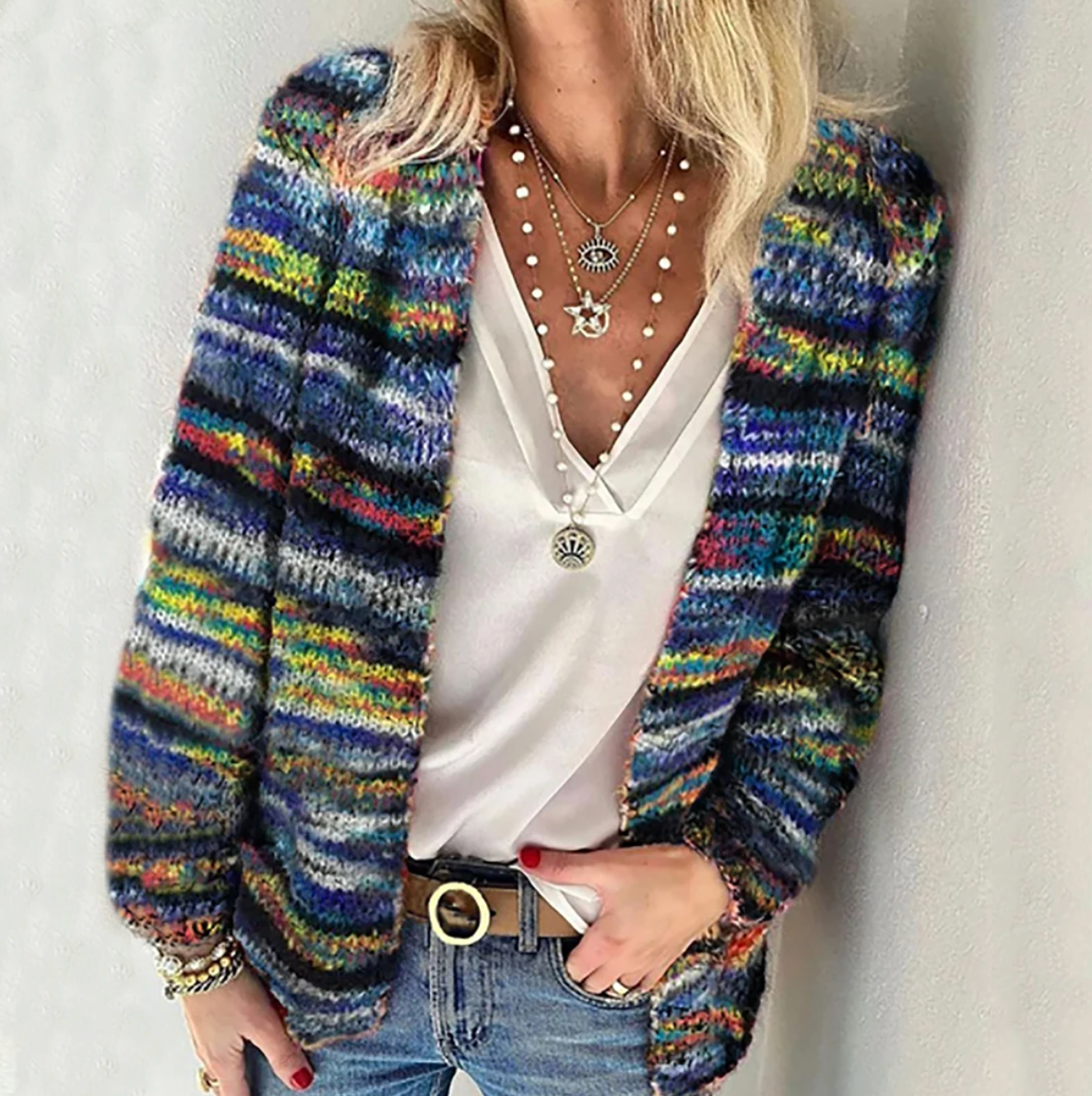 CELINE COLORFUL KNIT SWEATER