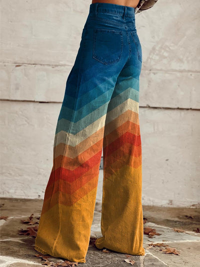 PANTALON LARGE À CHEVRON RÉTRO AIMEE 