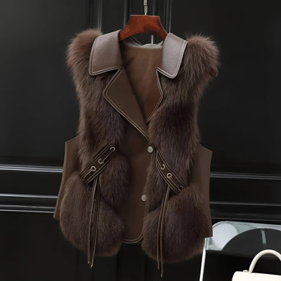 ERIKA ELEGANT FUR LEATHER COAT